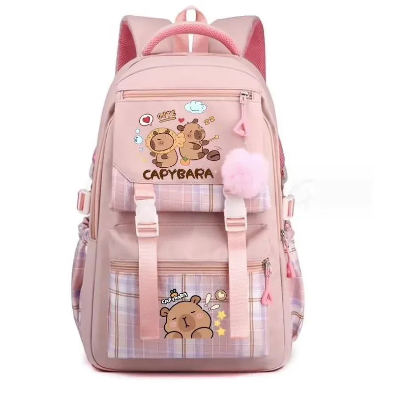 sac à dos avec imprimé capybara pour femmes, sac à dos d'école de grande capacité pour ordinateur portable, sac à dos décontracté à la mode pour filles teena