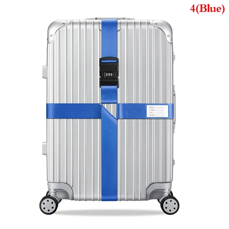 sangle de bagage en nylon à verrouillage par mot de passe, ceinture croisée, emballage réglable, sangle de bagage de voyage, environnement, 3 chiffres, 4.2m