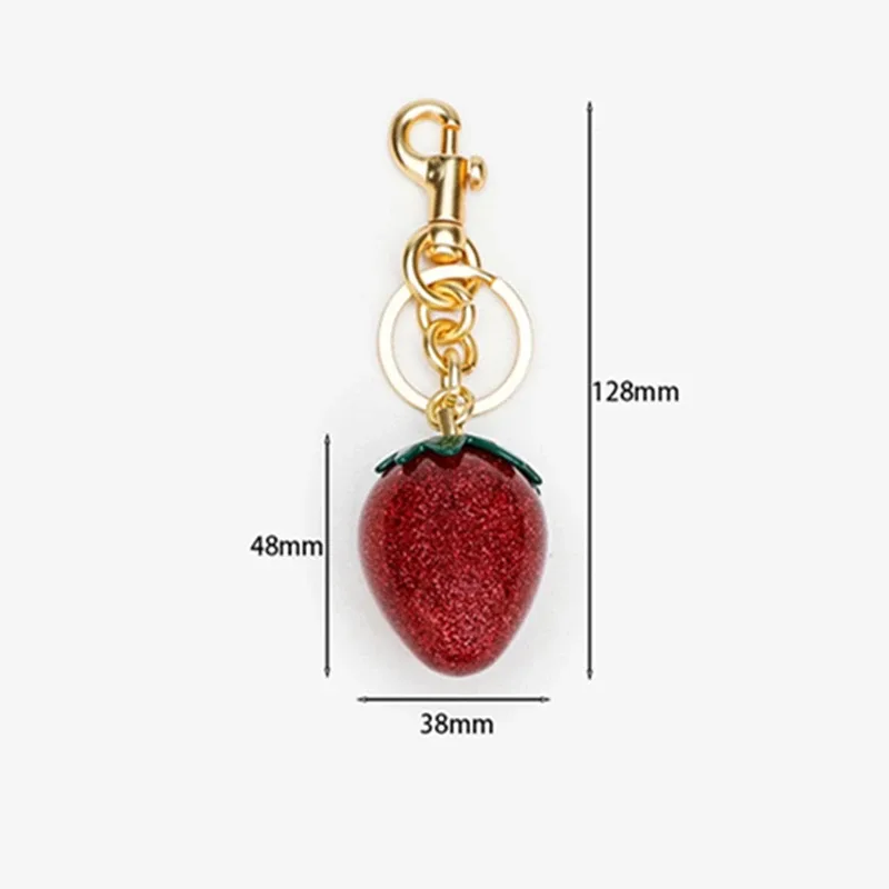 pendentif fraise en cristal rouge, décoration pour sac à main d'entraîneur, sac à bandoulière, porte-clés exquis, pièce de fixation, breloques de sac