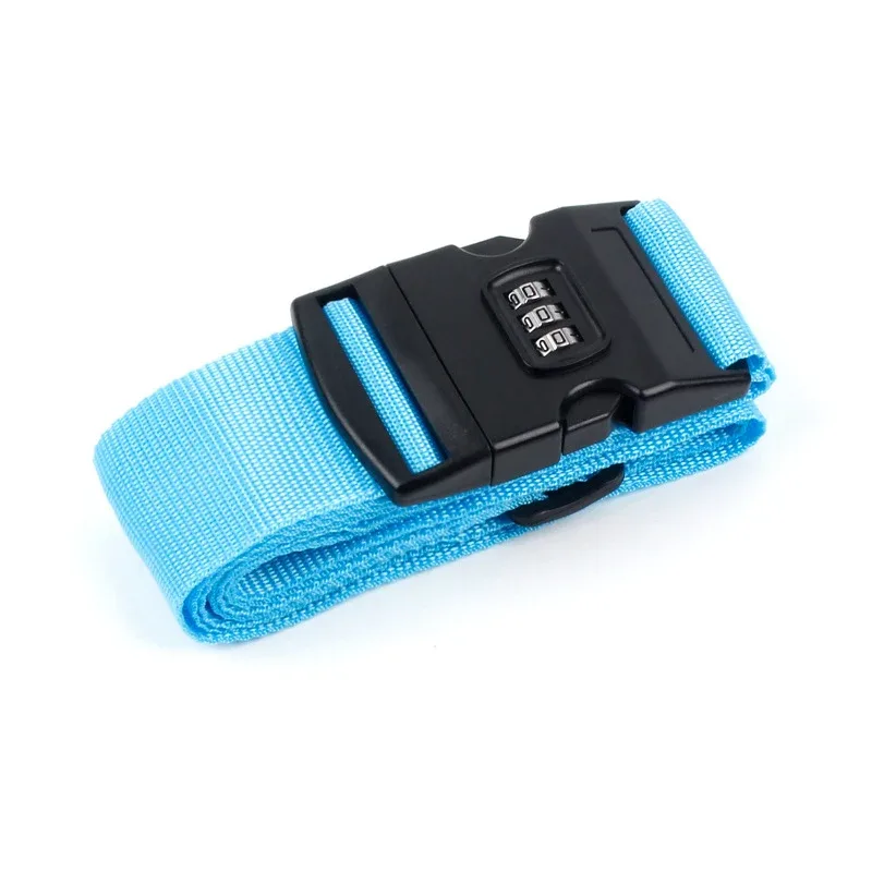 sangle de bagage réglable, ceinture d'emballage, accessoires essentiels de voyage, fournitures de valise, ceinture de partenaires, serrure de ciphage, sangle de valise, 1 pièce