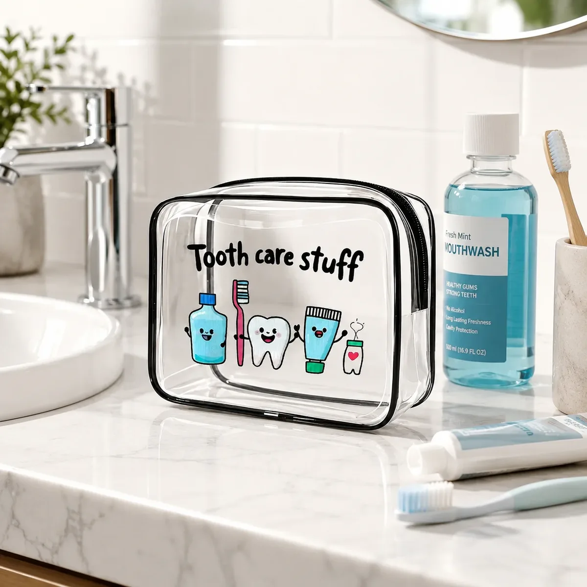 sac fourre-tout transparent multifonctionnel - étui de transport transparent à fermeture éclair pour articles de toilette, maquillage, électronique, idéal pour les voyages, la salle de sport, l'aéroport