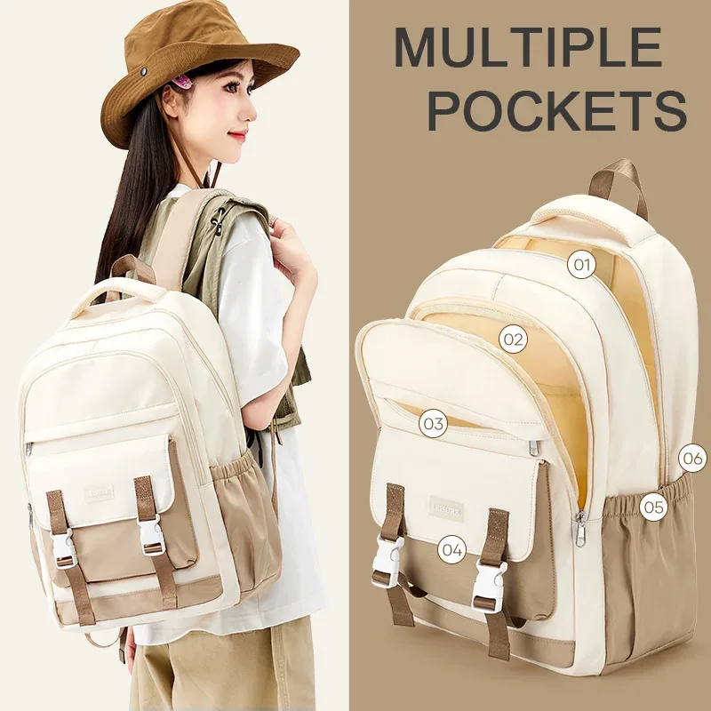Sacs à dos pour étudiants, sac à dos de grande capacité pour femmes, sac d'école tendance pour ordinateur portable, sac à livres pour filles, sac à dos de voyage, sacs esthétiques