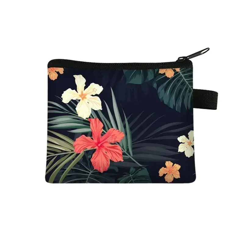 petit sac à cosmétiques imprimé floral pour filles et femmes, sac de rangement pour serviettes hygiéniques, sac de rangement pour pièces de monnaie, carte, argent, écouteurs, porte-rouge à lèvres, pochette