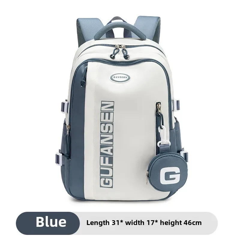sac à dos oxford de style américain, grande capacité, léger, simple, pour voyage, sac d'école pour étudiants, sac à dos en nylon avec fermeture éclair
