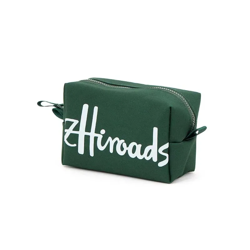 trousse de maquillage en coton avec fermeture éclair et pochette cosmétique de conception de mode de logo de marque pour les femmes 