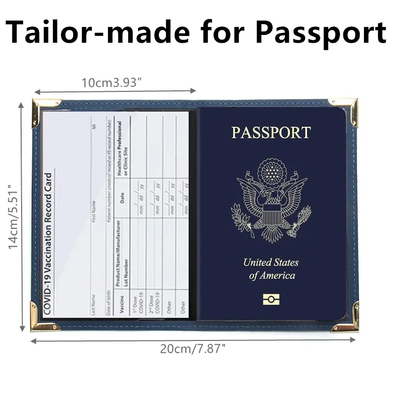 étui portefeuille passeport avec fentes pour cartes, organisateur de documents de voyage pour femmes et hommes