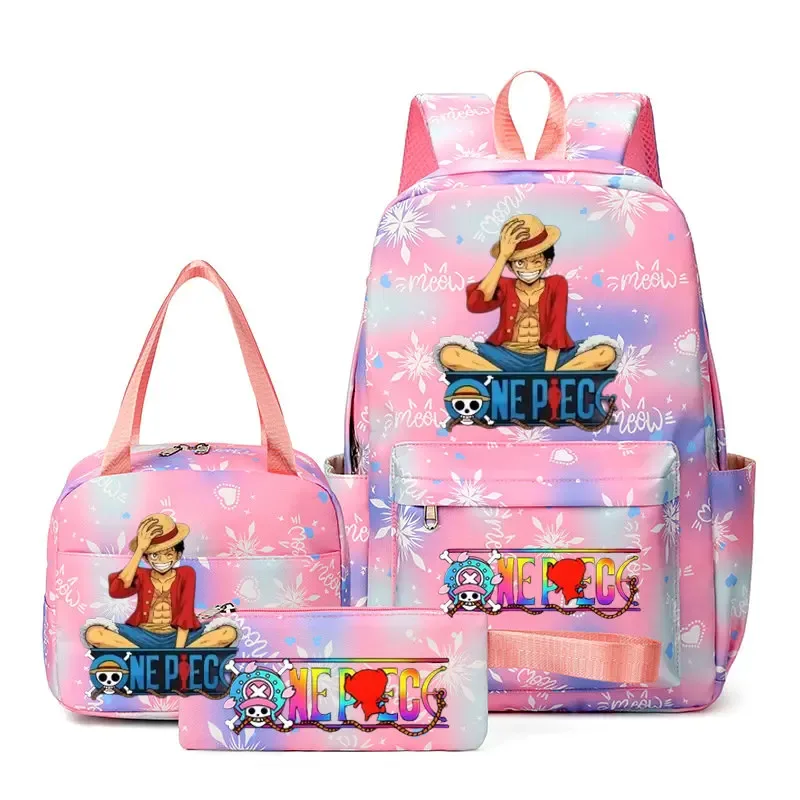 sacs à dos one piece pour femmes et hommes, sac d'école grande capacité, sac à dos imprimé, sac de voyage, sac à dos pour homme, mochila, lot de 3