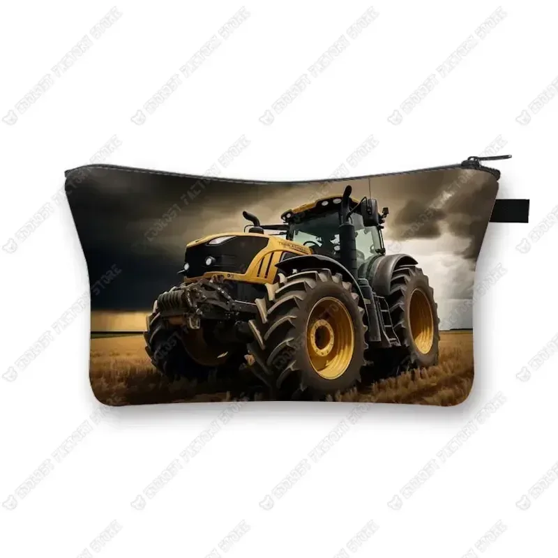 trousse de maquillage de ferme pour femme, jeu avec le tracteur, boîte de maquillage, stockage de poudres, portefeuille pour femme, étui cosmétique, récolte