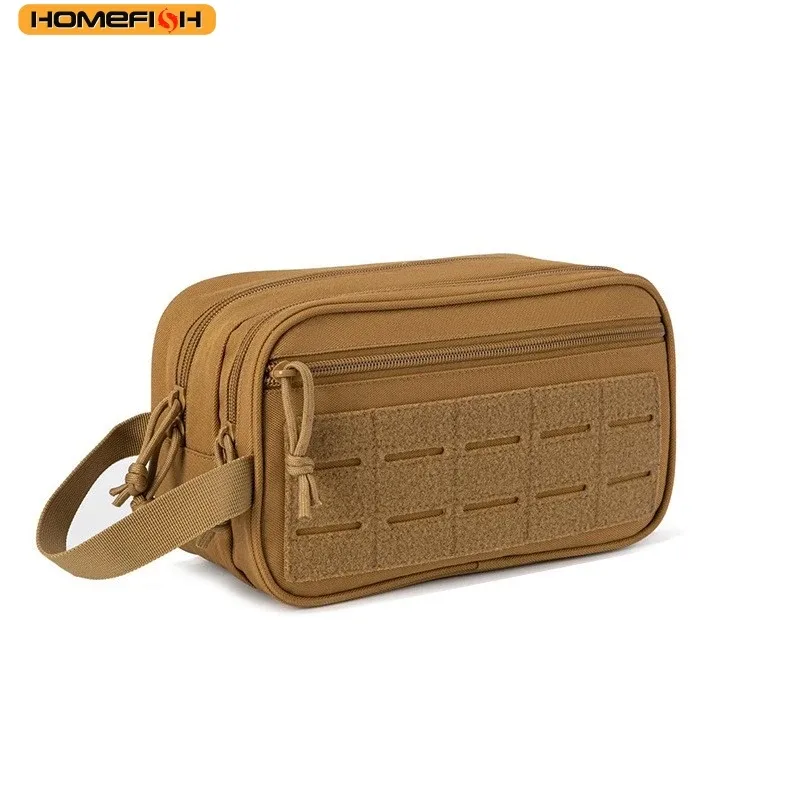 sac de toilette tactique homefish pour hommes, sac d'hygiène, pochettes molle, petite trousse de toilette, tro