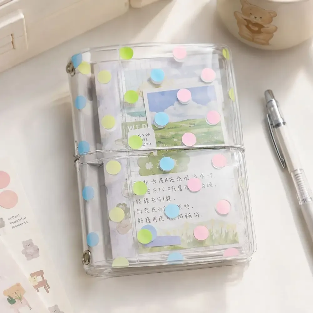 porte-passeport durable à pois avec bande élastique, couverture transparente pour carnet tn, étui de passeport portable transparent pour voyage