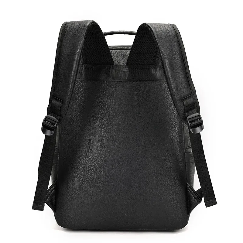 sac à dos en cuir pu pour hommes, grande capacité, sac pour ordinateur portable, adapté aux ordinateurs portables, sac de voyage classique et décontracté pour le travail et les étudiants