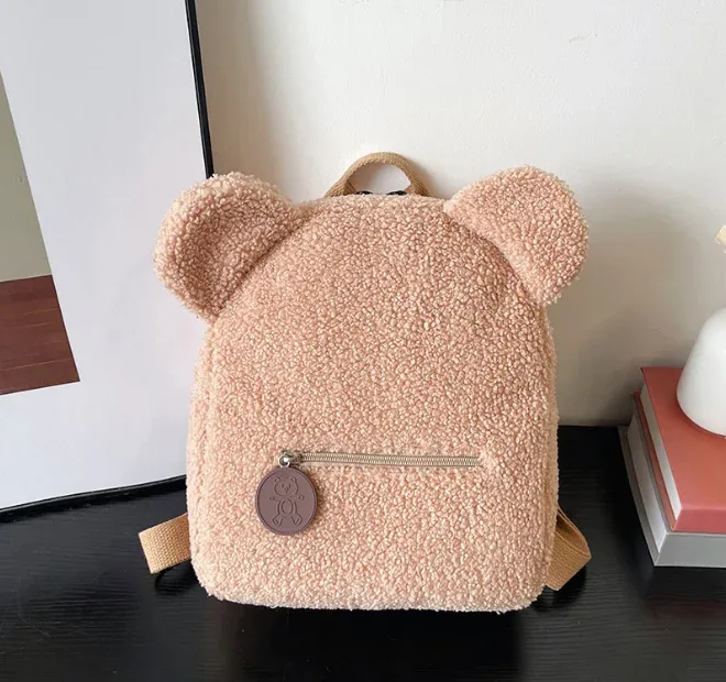 sac à dos ours en peluche personnalisé pour enfants, sac à dos ours en peluche pelucheux personnalisé, cadeaux du premier jour de l'école, sac à dos pour tout-petits, cadeau pour enfants
