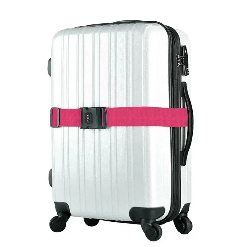 sangle de bagage réglable, ceinture d'emballage, accessoires essentiels de voyage, fournitures de valise, ceinture de partenaires, serrure de ciphage, sangle de valise, 1 pièce