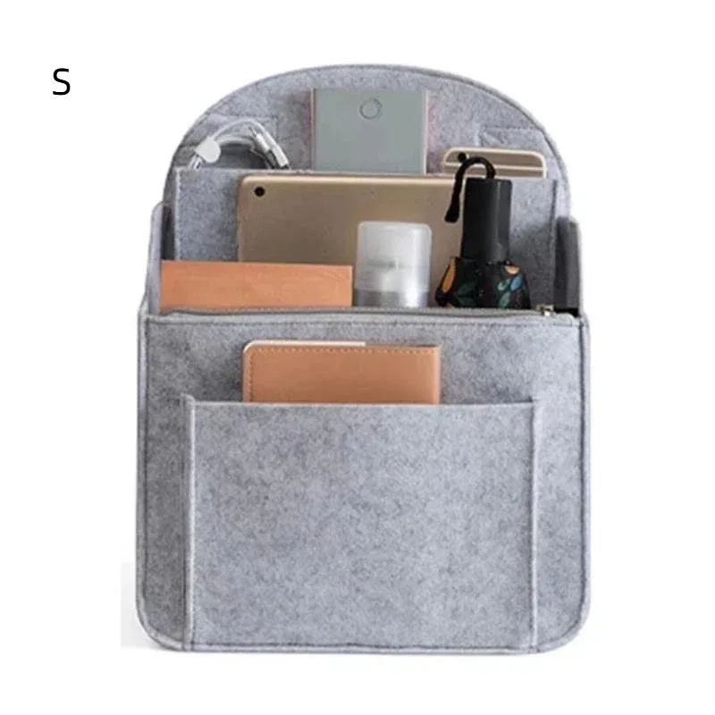 insert de sac à dos portable en feutre, petit sac de rangement pour cosmétiques, organisateur de maquillage, séparateur de sac de voyage, sac à bandoulière compatible avec divers sacs
