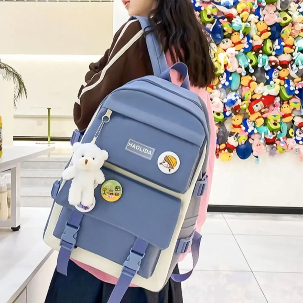Ensemble de 4 pièces : Sac à dos multifonctionnel 4 en 1, grande capacité, tendance, décontracté, respirant, pour l'école et l'université.