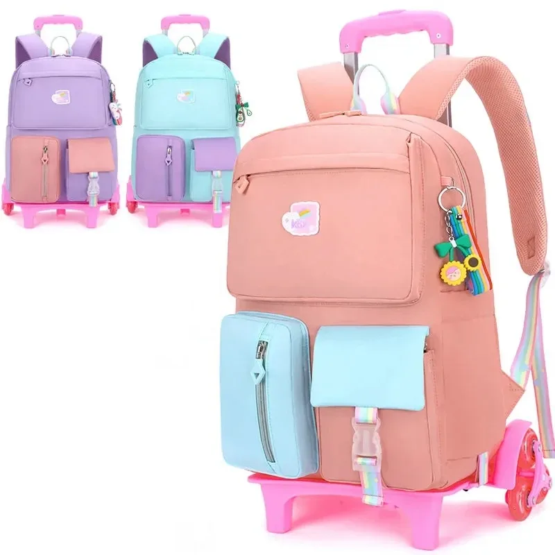 filles école chariot sac roulant sac à dos sac pour filles école sacs à roulettes roues bagages roulants sac à dos étanche filles