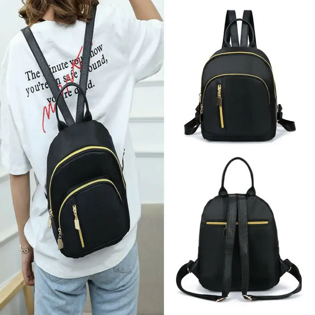 sac d'école de mode en nylon sac à dos noir fille mini sac à dos de voyage pour les femmes