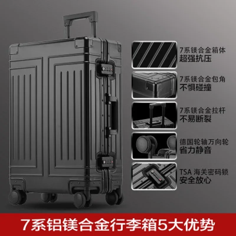 valise à roulettes snugcozy de haute qualité, 100 % aluminium-magnésium, idéale pour les voyages, parfaite pour les valises de marque spinner