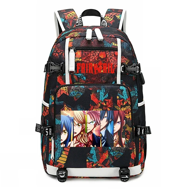 sac à dos d'école imprimé fairy tail anime, grande capacité, sac à livres pour adolescents et enfants, sac à dos de voyage décontracté