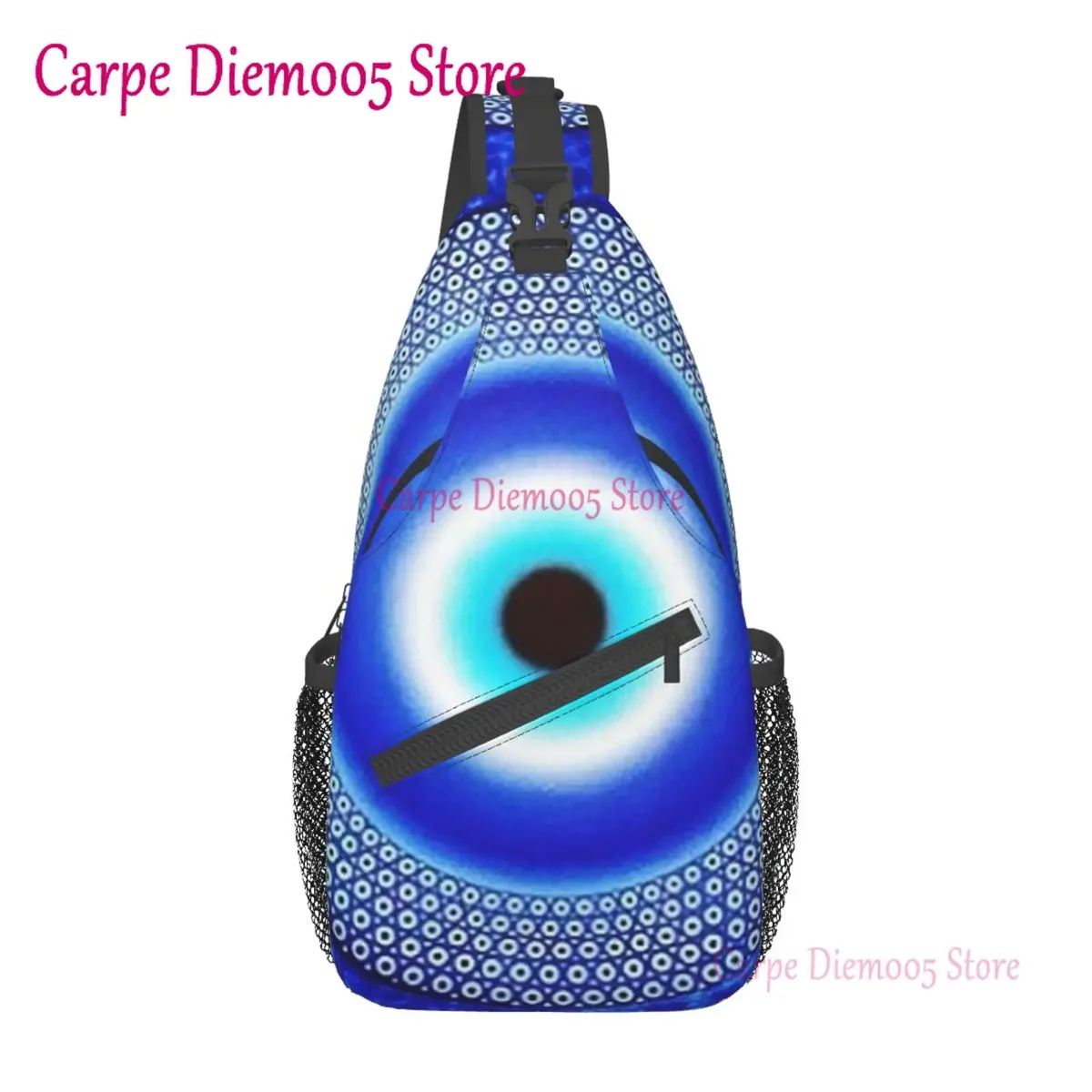 sac à bandoulière bleu marine et aqua nazar pour hommes, sac à dos porte-bonheur mauvais œil, sac de poitrine pour randonnée