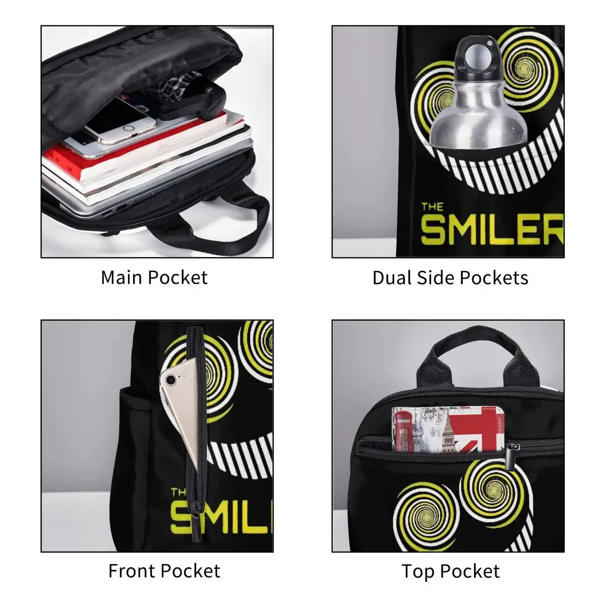 the smiler alton towers merch uk active backpack daypack sac à dos de grande capacité pour enfants, sac d'école, sacs à bandoulière pour hommes et femmes