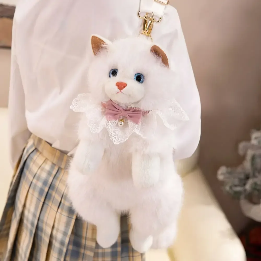 sac à dos super réaliste pour chat, simulation de marionnette, animaux en peluche mignons, sacs d'école pour chat, sac de rangement de voyage pour animaux de dessin animé
