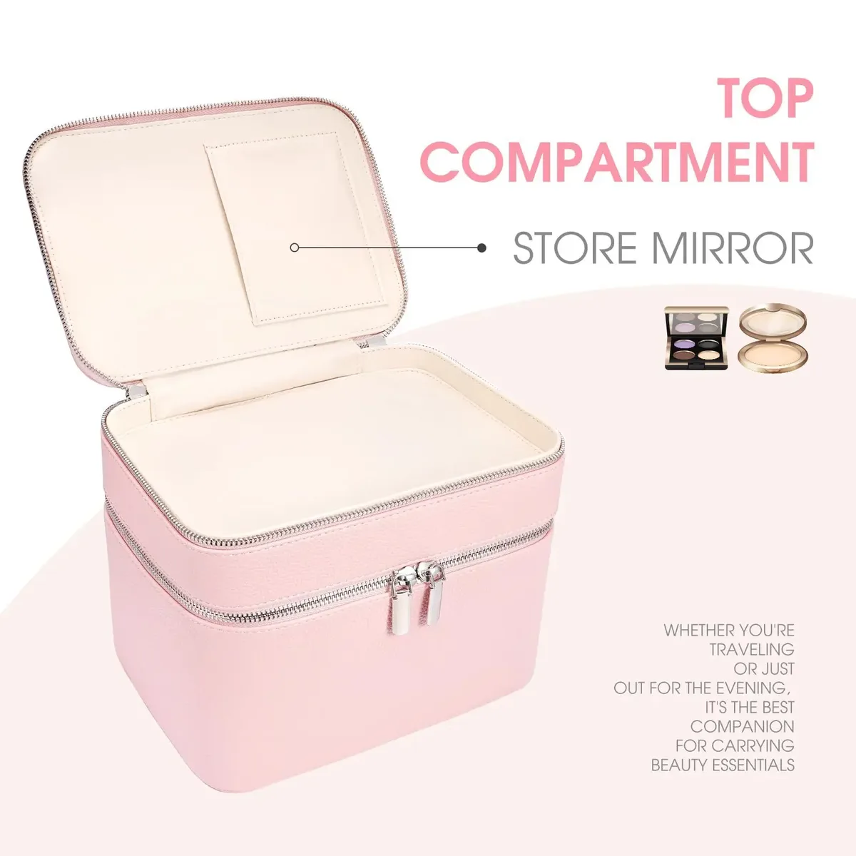 sac de maquillage professionnel portable à double couche, trousse à outils de soin de la peau, boîte de rangement en pu pour les cils, sac cosmétique multi-compartiments