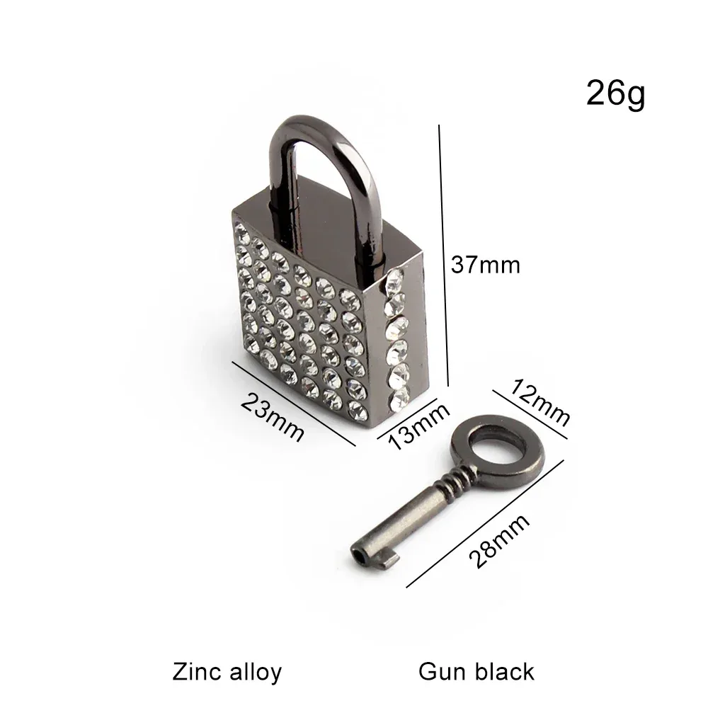 serrure à clé en métal biscuits pour hommes et femmes, sacs à main, bijoux punk, cadenas, accessoires décoratifs, 2 ensembles, 5 ensembles, 10 ensembles, 23x37mm