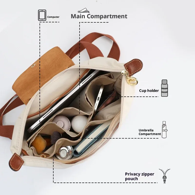 insert organisateur de sac à dos longchamp, matériau satiné, support de sac super résistant, insertion de sac à main, accessoires