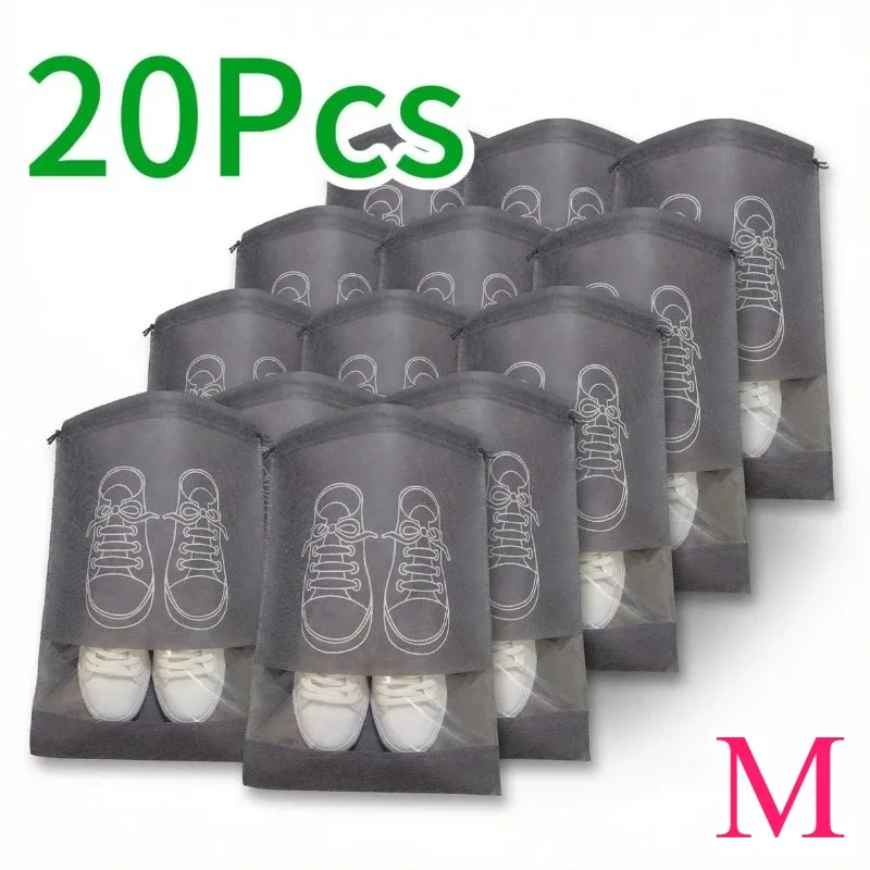 sacs de rangement pour chaussures, 1 à 30 pièces, sacs anti-poussière non tissés, sacs de voyage portables pour chaussures, pochettes de rangement pour chaussures