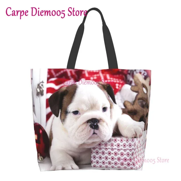 sac fourre-tout grande capacité pour femme, sac d'épicerie pour femme, bouledogues français mignons, initié