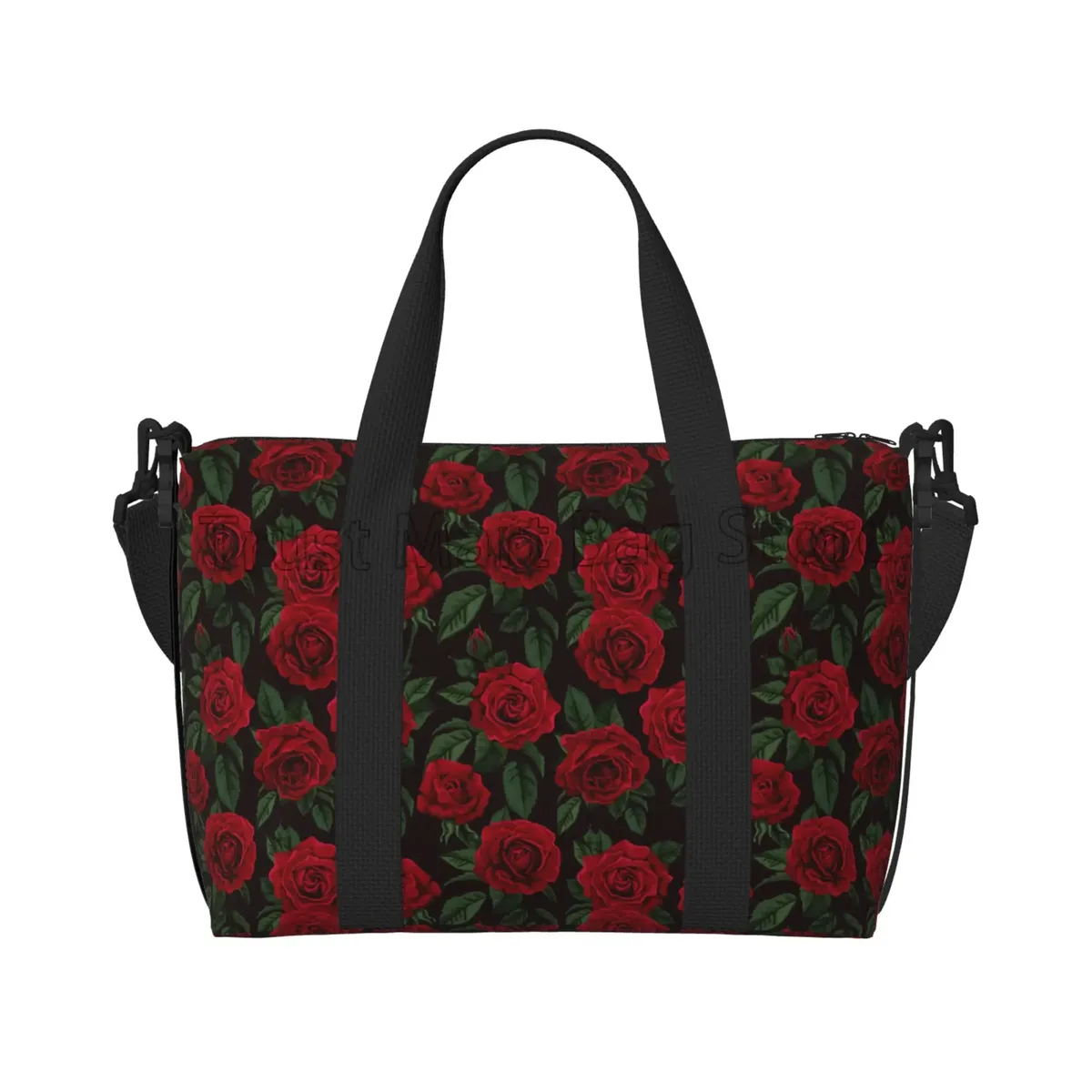 sacs de voyage à imprimé de roses rouges pour femmes, fourre-tout portable, étanche, idéal pour le week-end, la nuit, la salle de sport et la plage, 03/