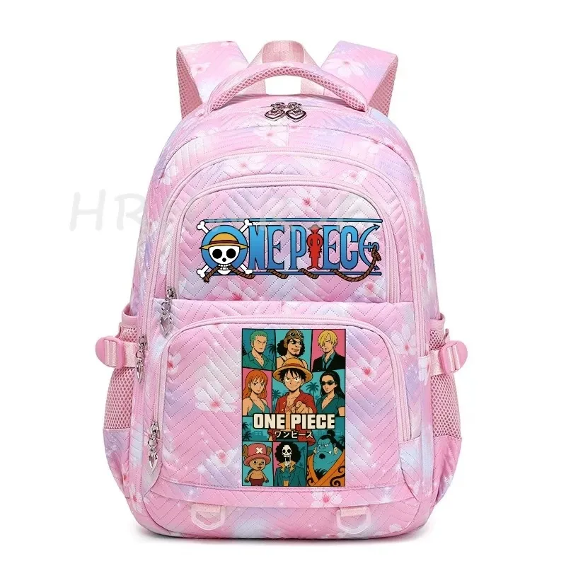 sacs à dos anime one piece légers avec fermoir, imprimé violet monkey d luffy, pour garçons et filles, grande capacité, pour adolescents, ordinateur portable, école, voyage, mochila