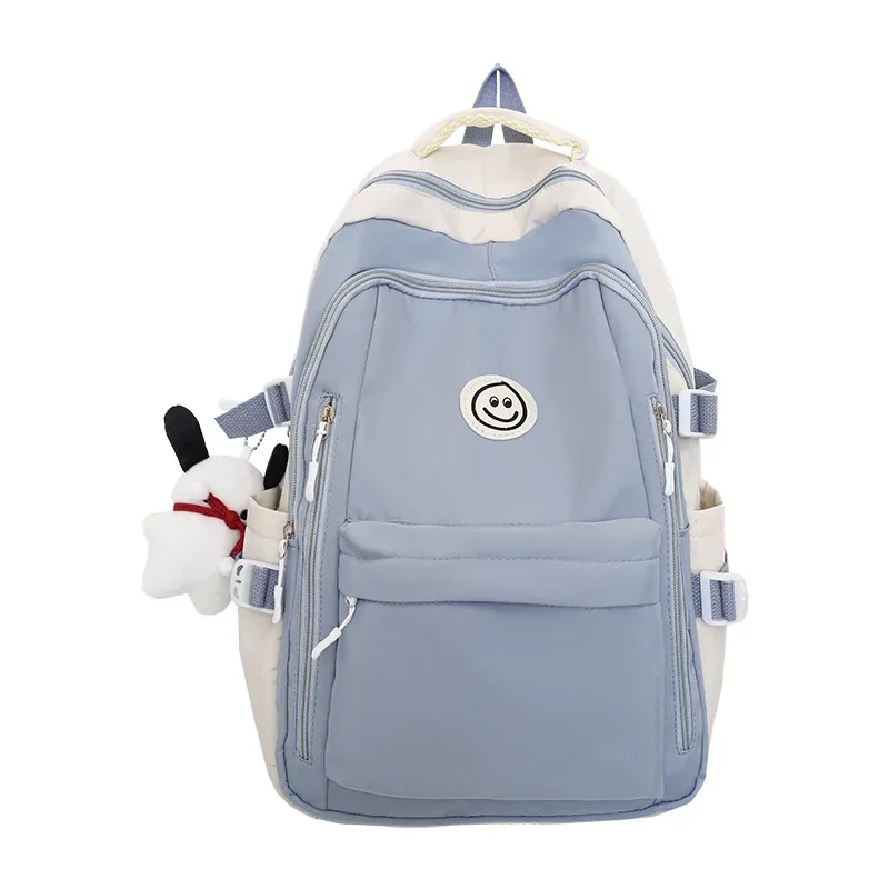 sac à dos décontracté en nylon grande capacité pour étudiantes, sac à bandoulière double pour ordinateur portable, idéal pour l'université