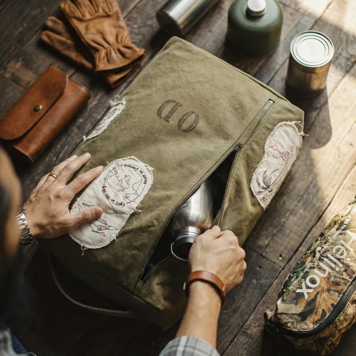 maden sac à dos tactique vintage pour hommes, grande capacité, sac à dos pour ordinateur portable, sac seau vert militaire pour voyage, randonnée en plein air