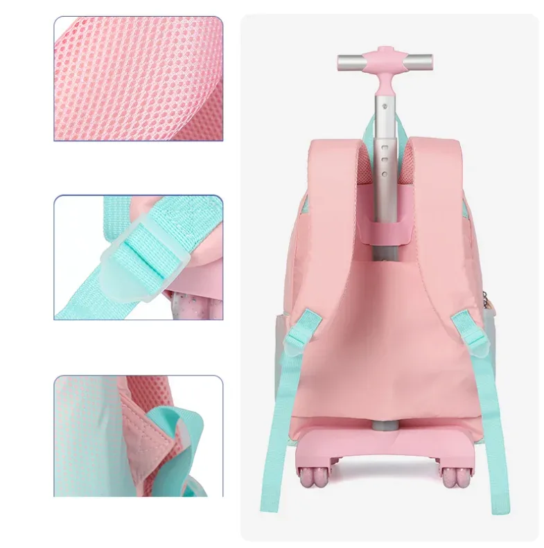 sac à dos à roulettes pour l'école, sac à roulettes pour l'école primaire, sac à roulettes pour filles, valise