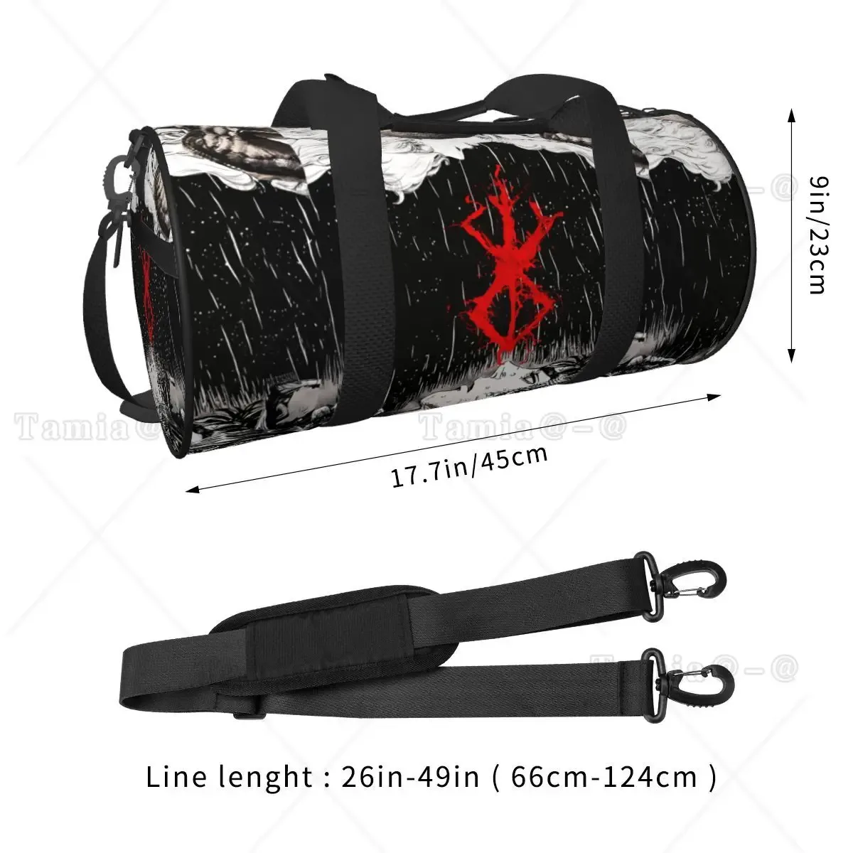 Bereserk-Sac de sport étanche avec poche pour homme et femme, anime japonais, sac à dos de voyage, sac de week-end, sac de sport de natation