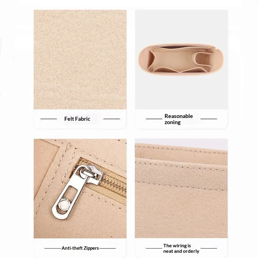 organisateur en feutre pour sac à dos longchamp le pliage vert/xtra, sac de rangement et de soutien doublé, sac de rangement pour cosmétiques
