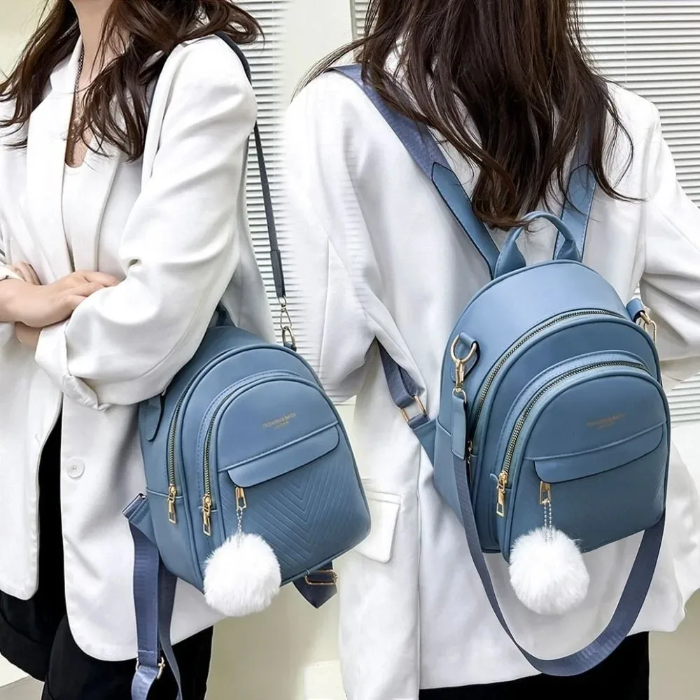 Sac à dos carré en cuir PU, grande capacité, simple, décontracté, pour l'école, sacs mini de luxe légers, pour femmes, voyage quotidien