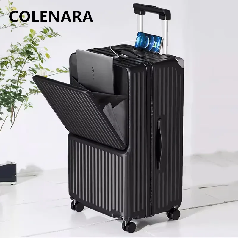 colenara usb valise de chargement ouverture avant ordinateur portable chariot étui chariot style sac de voyage 24 "26" 28 "30 pouces bagages de grande capacité