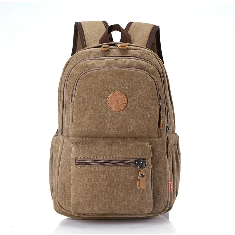 version coréenne sac à dos à la mode sac à dos en toile décontracté unisexe voyage ordinateur sac d'école grande capacité rétro étudiant sac à dos