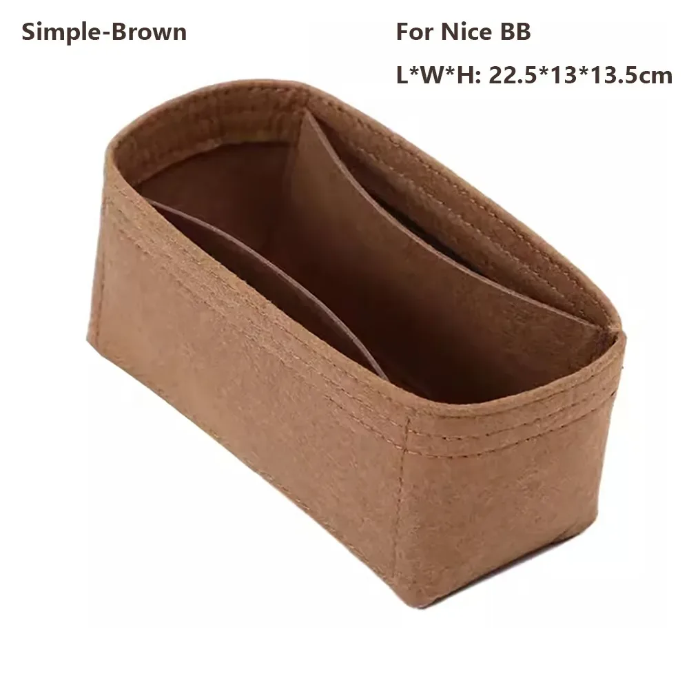 organisateur de sac à main en feutre, insert de sac, support de rangement, doublure de sac, organisateur portable pour lv nice nano/mini/bb/vanity
