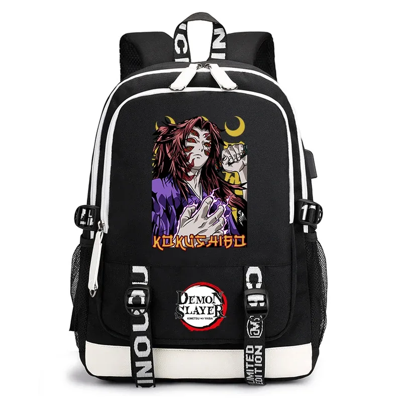 sac à dos demon slayer anime pour l'école, sac à dos léger avec port usb pour garçons, filles, enfants, étudiants