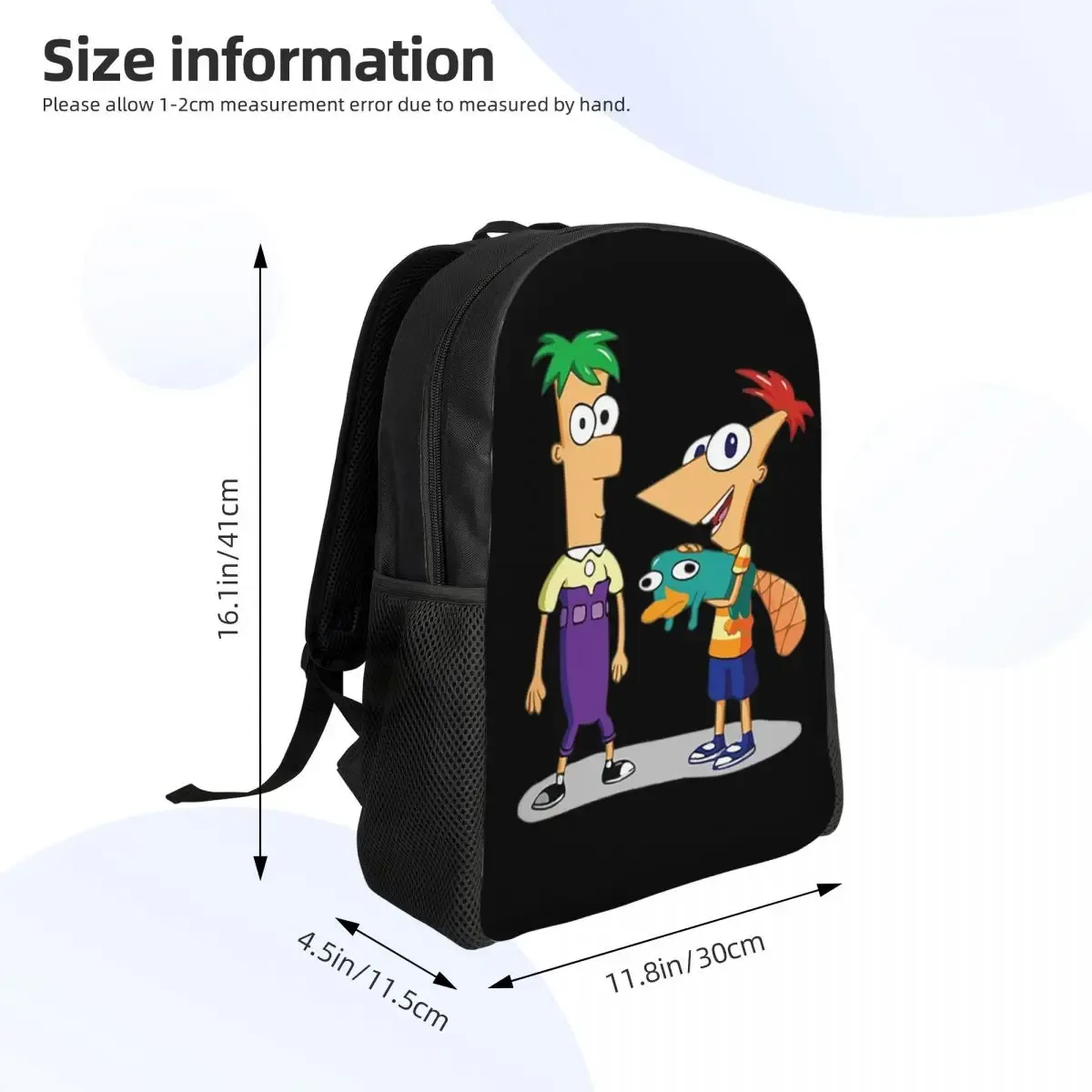 sac à dos phineas et ferb pour étudiants, garçons et filles, sac d'école, sac à bandoulière pour ordinateur portable