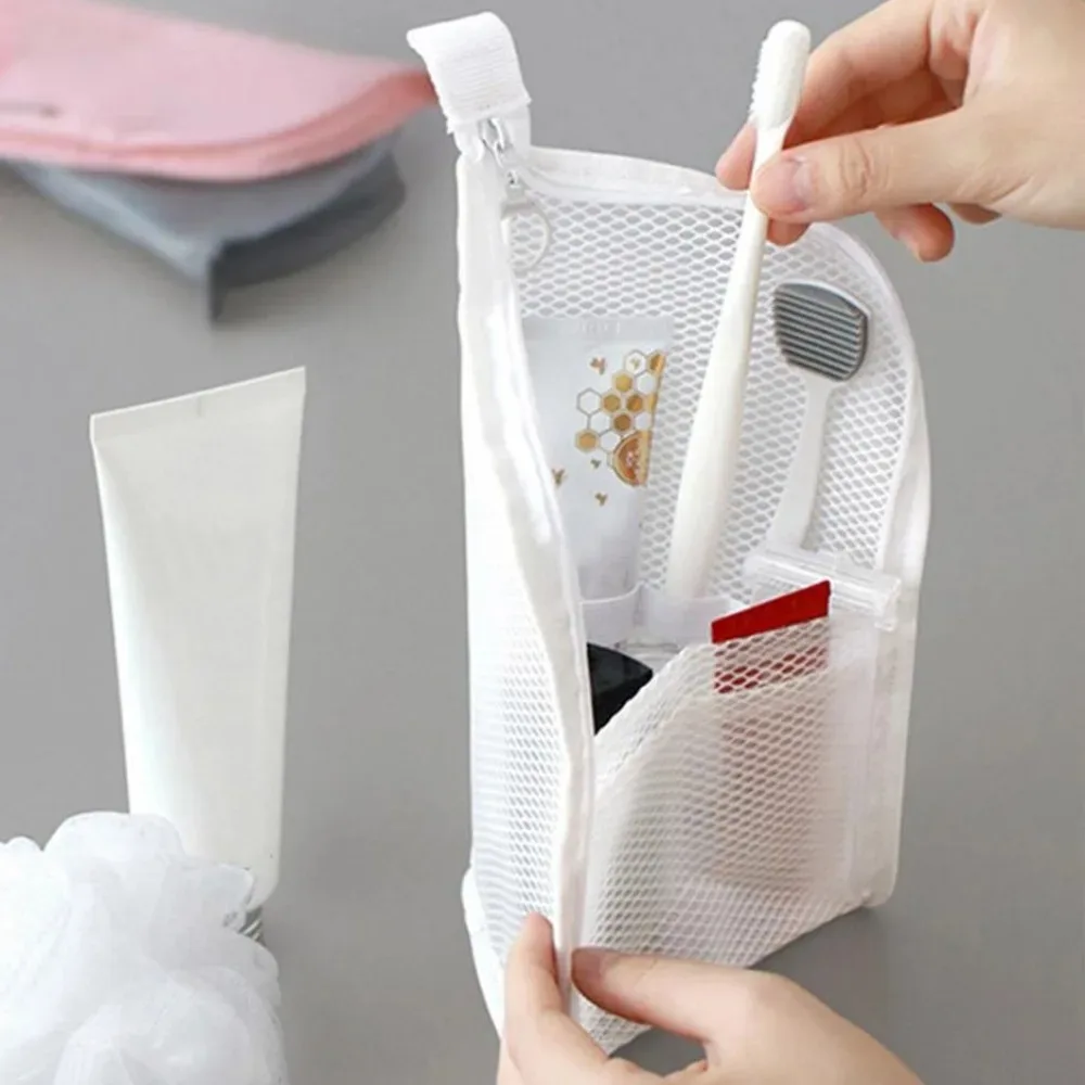 sac de toilette de voyage en maille eva, sac de rangement pour cosmétiques, sac de maquillage portable en maille transparente avec fermeture éclair pour femmes, usage quotidien