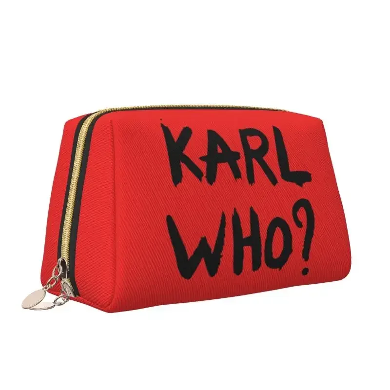 karl who – trousse de maquillage en cuir imprimé, pochette de rangement de voyage pliable et étanche, trousse de toilette portable pour femmes et filles