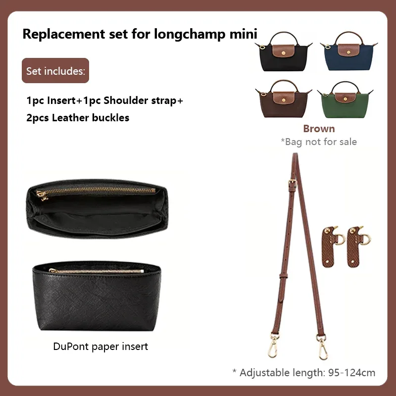 sangle de sac à bandoulière de remplacement en cuir, sangle d'épaule de sac adaptée pour longchamp mini, sangle de sac réglable en longueur, accessoires de sac