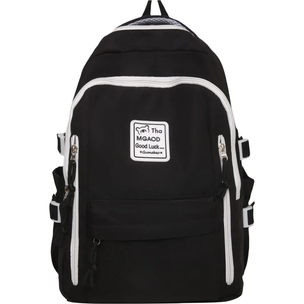 sac à dos de voyage décontracté grande capacité pour étudiants, sac en nylon imperméable avec compartiment pour ordinateur, sac à double bandoulière