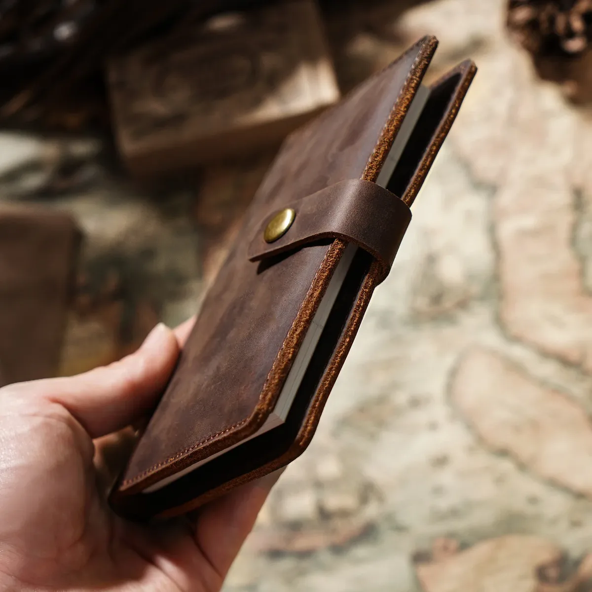 couverture de passeport de voyage en cuir véritable, porte-passeport de luxe en cuir de cheval fou, portefeuille, accessoires de voyage, porte-carte