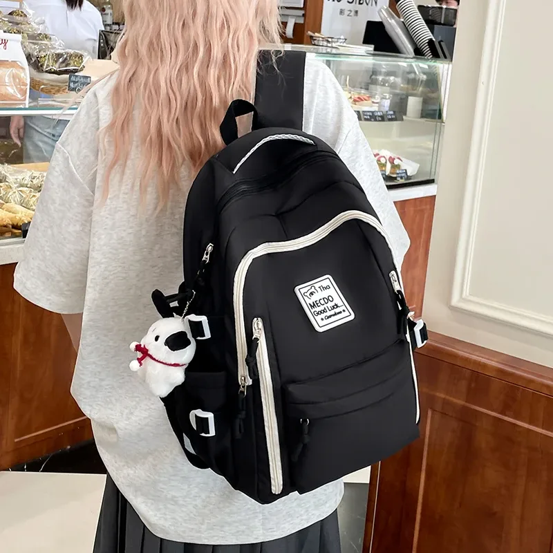 sac à dos simple et élégant à blocs de couleur, léger et de grande capacité pour étudiants, pour réduire la charge de travail et les trajets scolaires